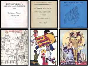 Beginning with a listing for NSSR's Preliminary Lectures in 1919, The New School's course catalog became a display   of the university's involvement with the art and architectural world.(Photos courtesy of New School Archives and Special Collections)