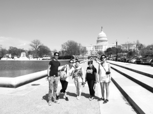 Members from the DREAM Team and students in the Global Studies department attended an immigration reform awareness march in Washington DC in April. (Alexandra Delano)