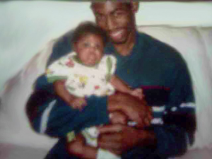 After Tene made contact with her father Kevin Jackson through Facebook, he sent her this picture of them together when she was an infant. This is the only picture Tene has with her father. (Courtesy of Tene Young)