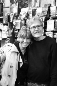 Employee Chris Weidner (right) poses for a photo with Nicole Batchellr, who has been a regular at Bleecker Bob’s since she was 13 years old. (Lindsay Peters)