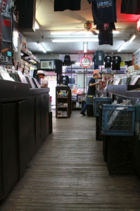 Shoppers skim through the extensive record collection of Bleecker Bob’s, which has since closed down. (Lindsay Peters)