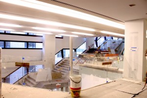 The staircase between the fourth and fifth floor linking classrooms and student resource rooms. Photo by: Danielle Balbi