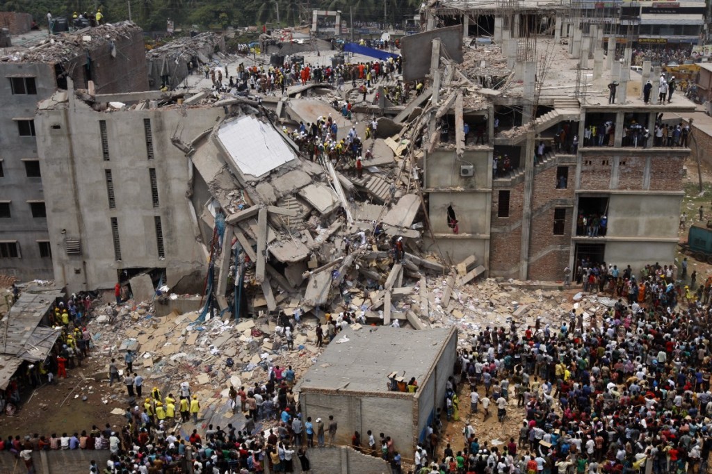 The Rana Plaza factory collapsed April 24, 2013, killing 1,129 workers in Dhaka, capital of Bangladesh.