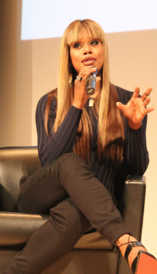 Tuesday evening Laverne Cox, Orange Is The New Black actress, joined hooks from 7 to 8 p.m. in the auditorium in W 12th street to talk about her experience as a trans actress. 