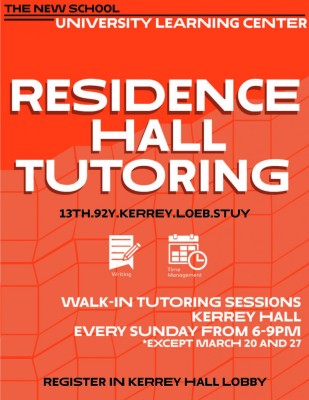 Poster for the new Residence Hall Tutoring program (Source: University Learning Center and Student Services Blog)