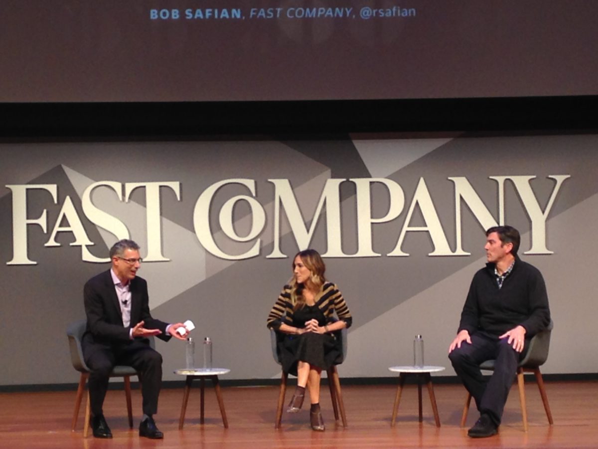 (From left) Robert Safian, Sarah Jessica Parker, and Tim Armstrong discuss risk-taking and decision-making in business and beyond.
