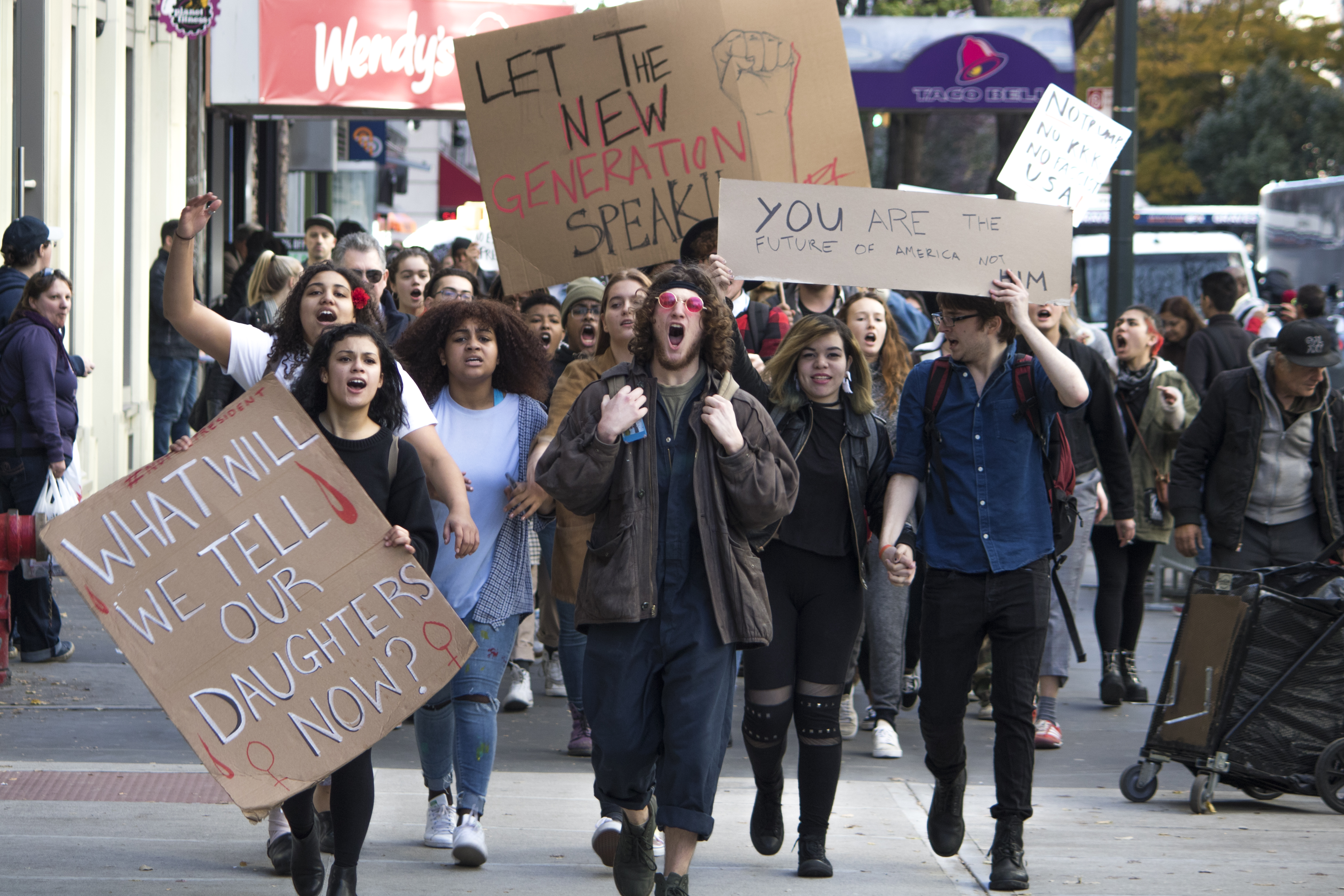 Hundreds Of Students Participate In Anti-Trump Walk-Out Around Campus