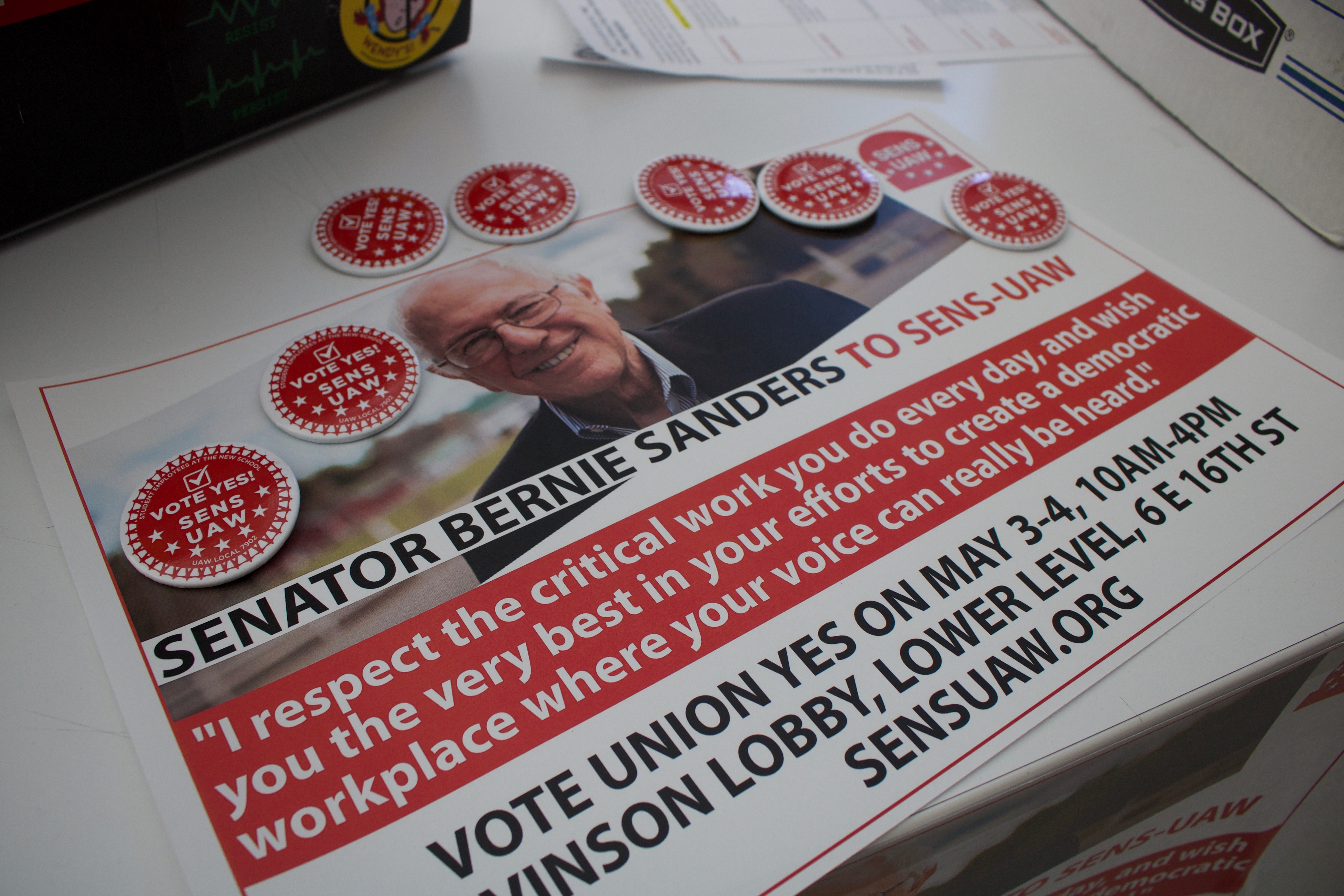Bernie Sanders Supports SENS-UAW In Union Vote