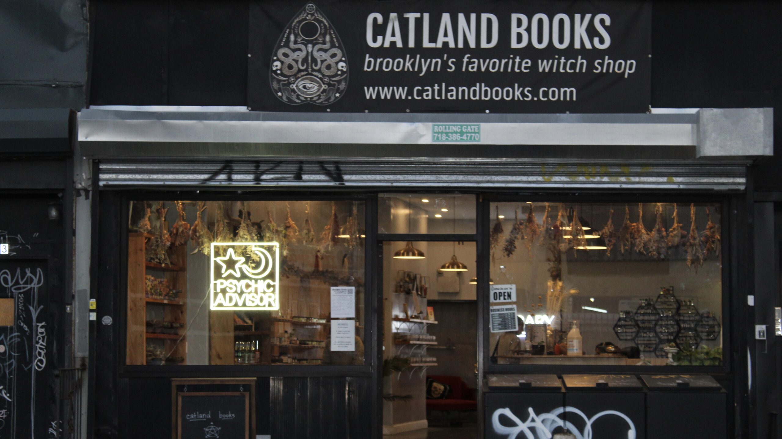 The front of Catland Books in Bushwick, Brooklyn.