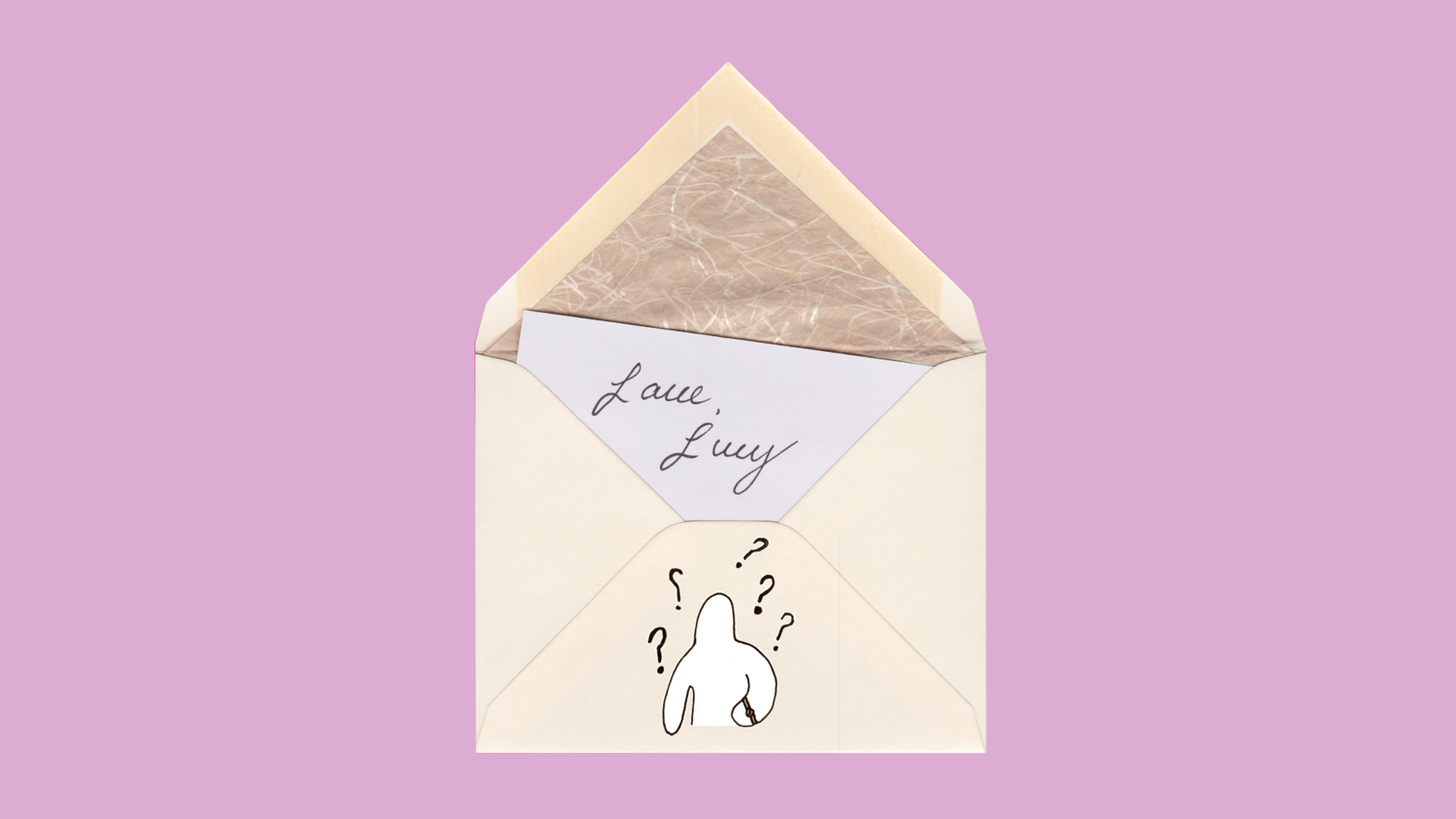White envelope on purple background