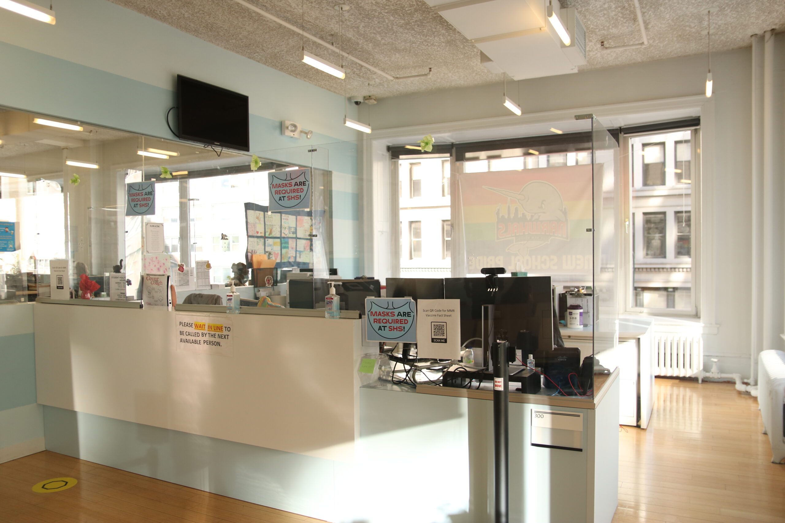 Photo of student health services office front desk