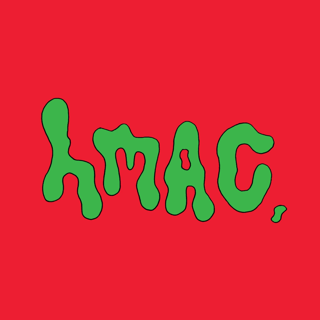 Illustration of HMAC in green text against a red background