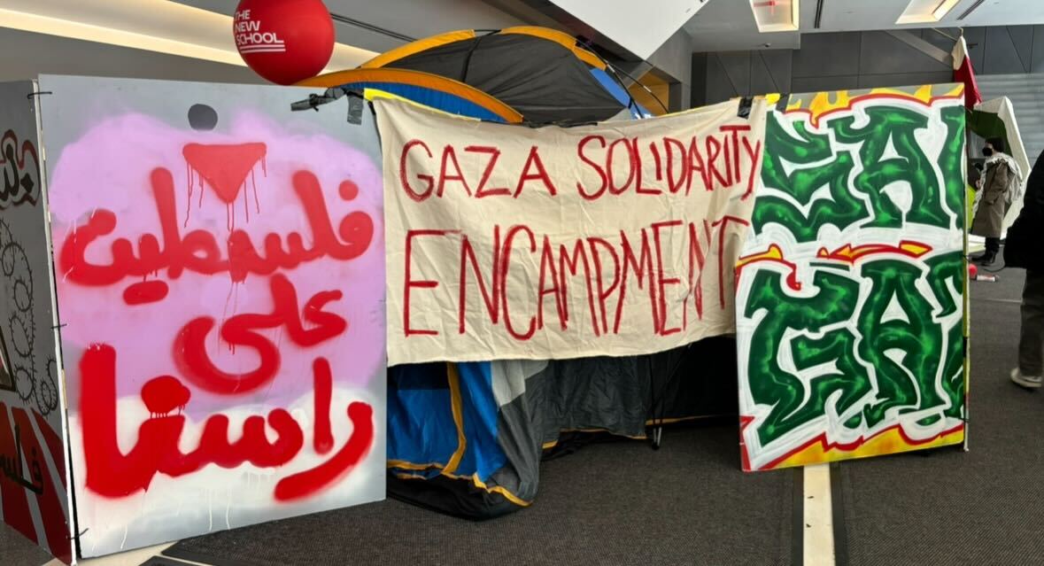 photo of three homemade signs. far left sign is pink, grey, and white with red lettering. middle sign is white with red lettering and right is yellow and orange multicolored with green and white lettering.