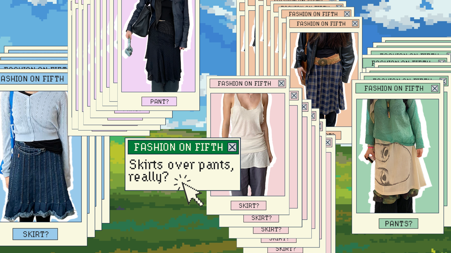 Fashion on Fifth: Skirts over pants, really?